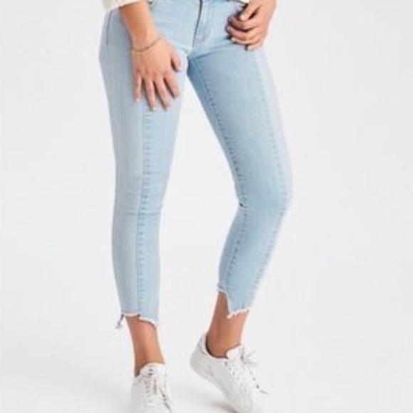 AE Colourblocked Cropped Skinny Jeans